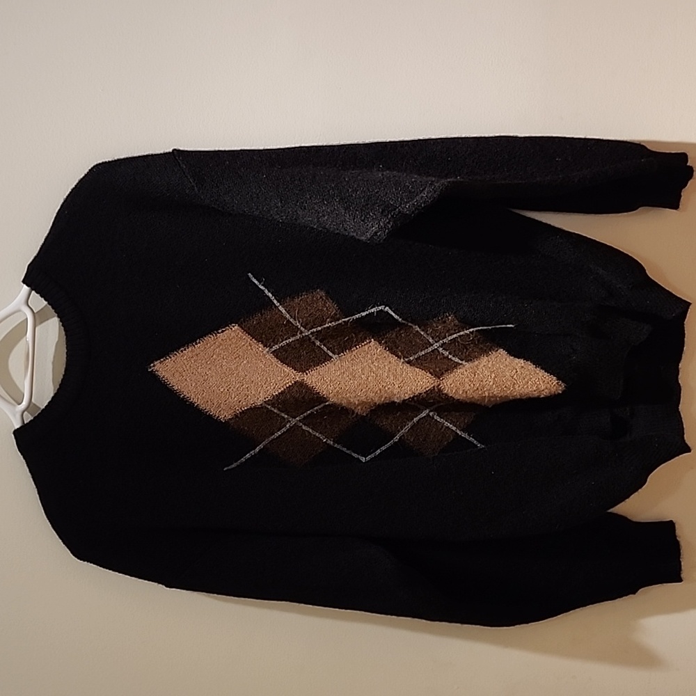 TUMI 100% alpaca argyle sweater